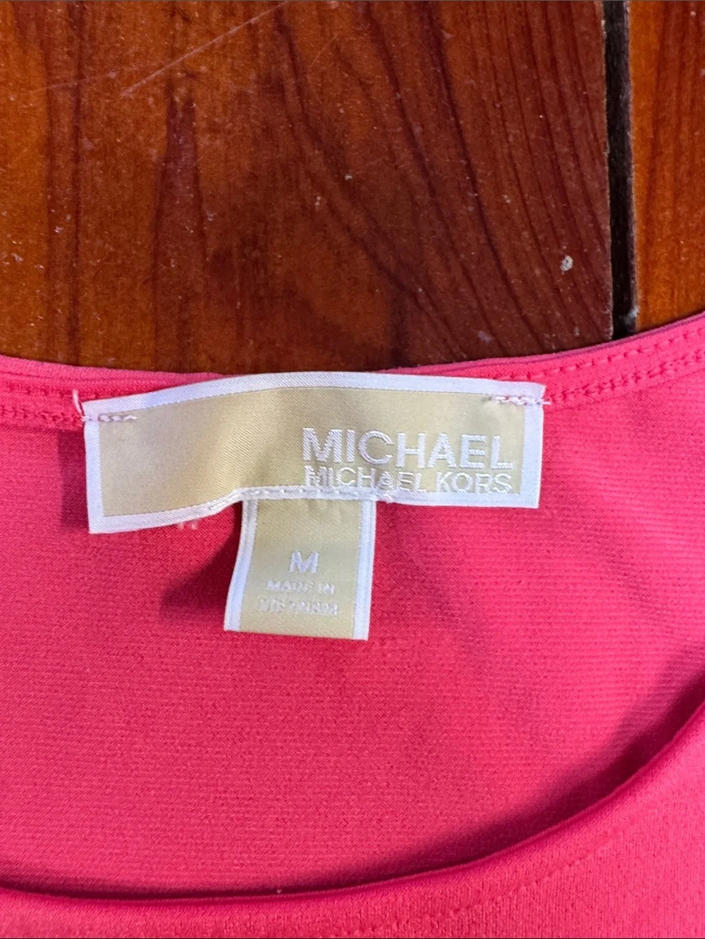 Michael Kors Hot Pink Short Sleeve Ladder-Sleeve Tee
